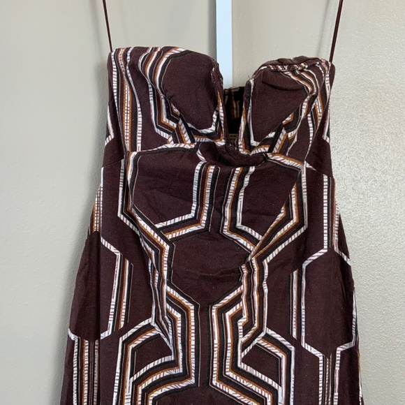 Anthropologie The Soleil Strapless Linen Plunge-Neck Midi Dress - Picture 8 of 16